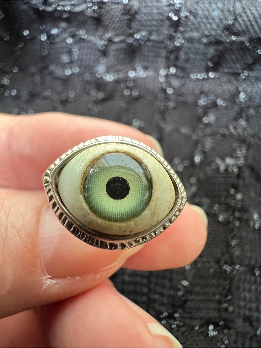 Vintage 1980’s Sterling Silver Evil Eye Ring